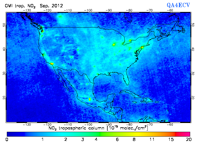 Regional Tropospheric NO2 of September 2012