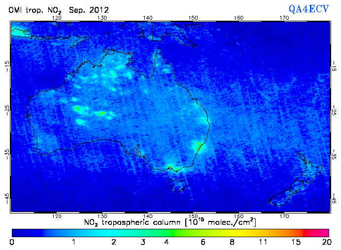 Regional Tropospheric NO2 of September 2012