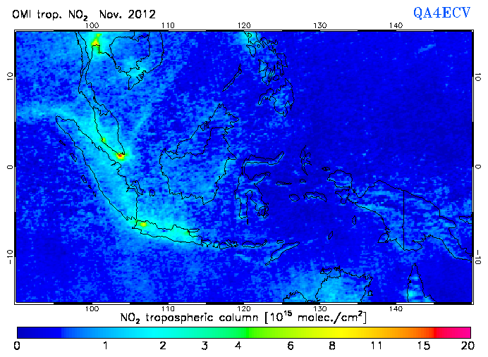 Regional Tropospheric NO2 of November 2012
