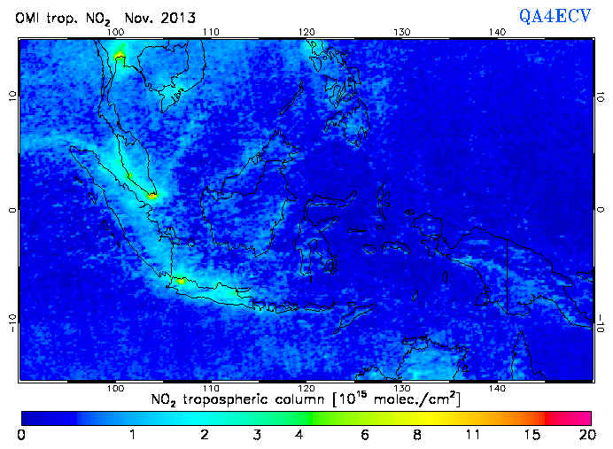 Regional Tropospheric NO2 of November 2013