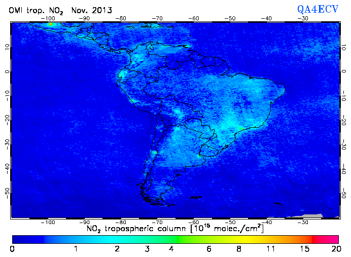 Regional Tropospheric NO2 of November 2013