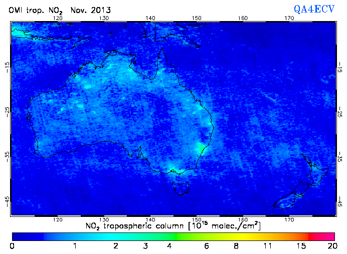 Regional Tropospheric NO2 of November 2013