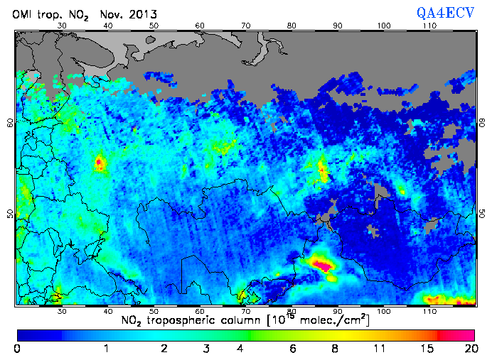 Regional Tropospheric NO2 of November 2013