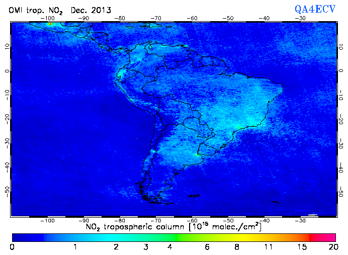 Regional Tropospheric NO2 of December 2013