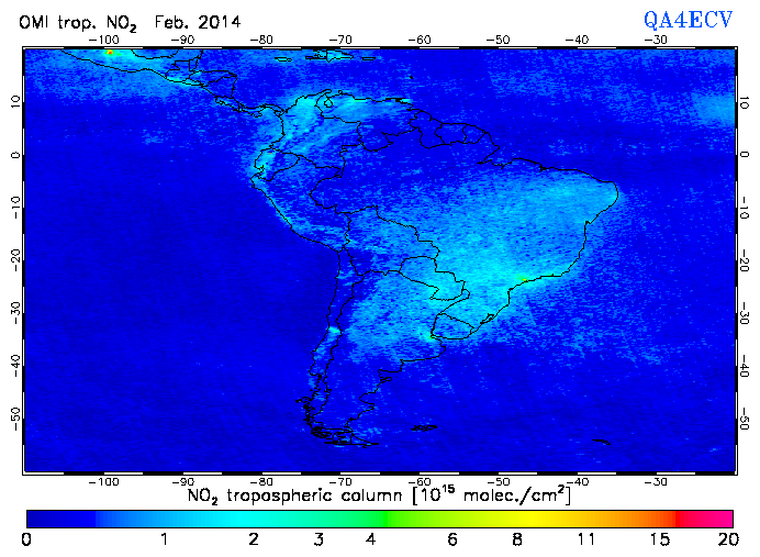 Regional Tropospheric NO2 of February 2014