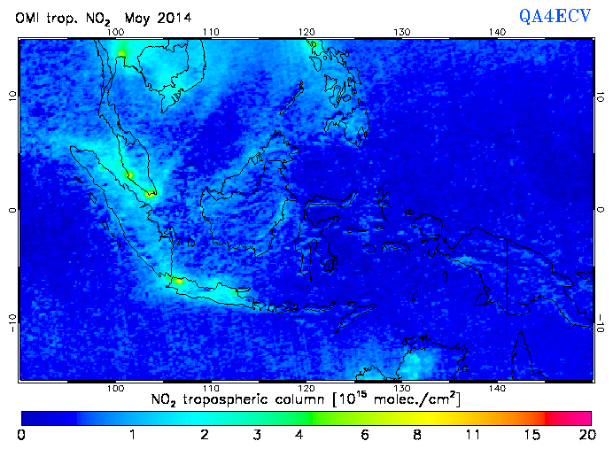 Regional Tropospheric NO2 of May 2014