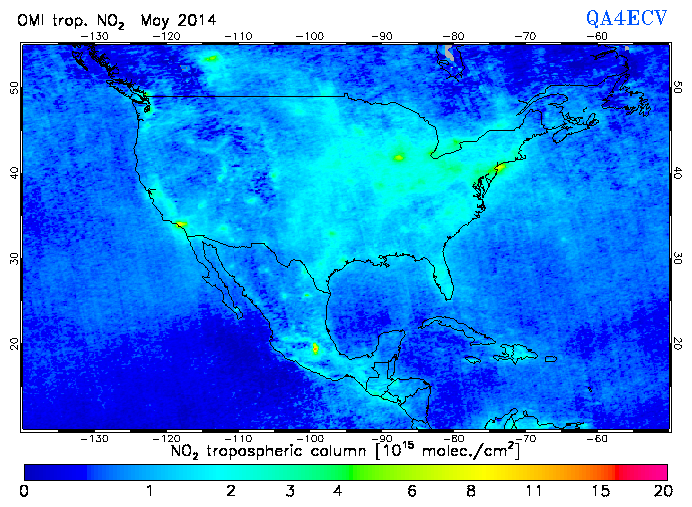 Regional Tropospheric NO2 of May 2014