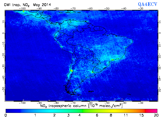 Regional Tropospheric NO2 of May 2014