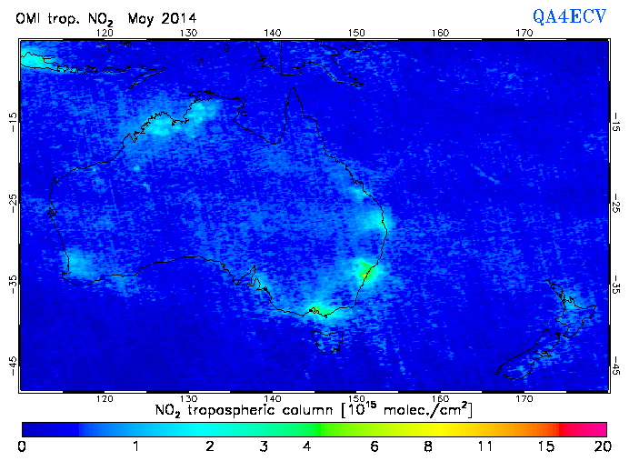 Regional Tropospheric NO2 of May 2014
