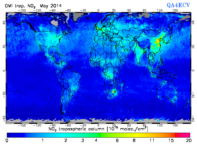 Regional Tropospheric NO2 of May 2014