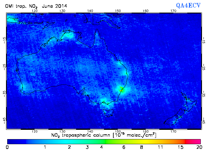 Regional Tropospheric NO2 of June 2014