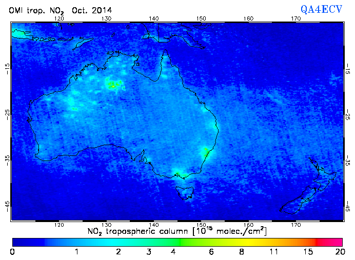 Regional Tropospheric NO2 of October 2014