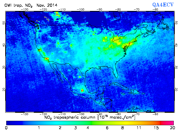 Regional Tropospheric NO2 of November 2014