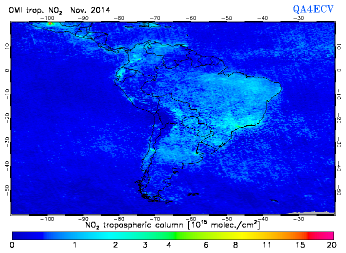 Regional Tropospheric NO2 of November 2014