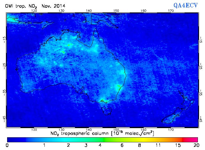 Regional Tropospheric NO2 of November 2014