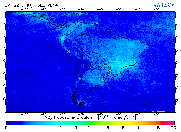 Regional Tropospheric NO2 of December 2014