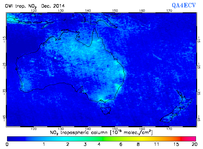 Regional Tropospheric NO2 of December 2014