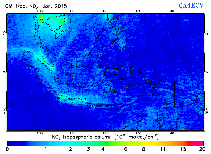 Regional Tropospheric NO2 of January 2015