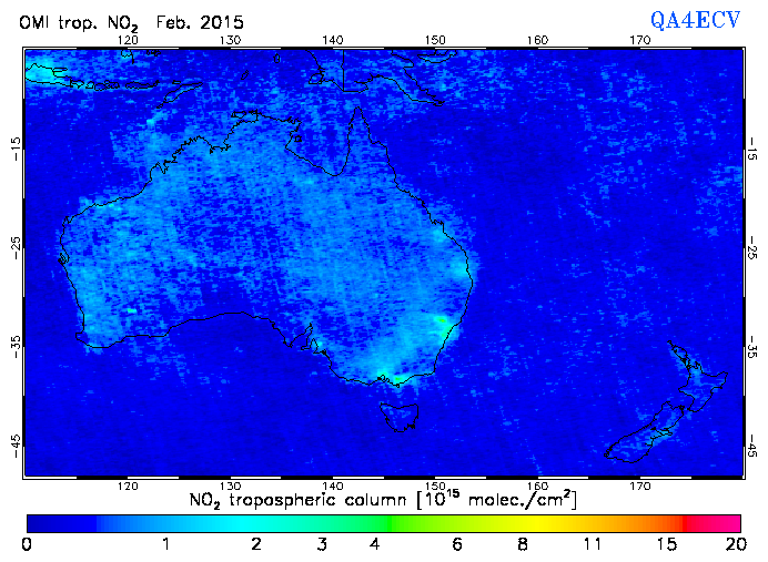 Regional Tropospheric NO2 of February 2015