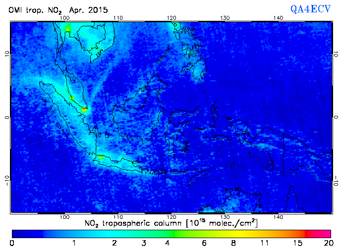 Regional Tropospheric NO2 of April 2015