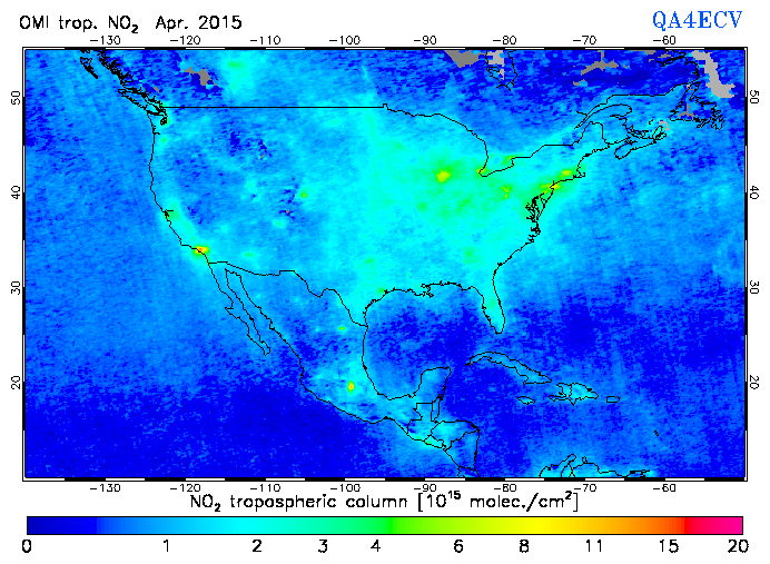 Regional Tropospheric NO2 of April 2015