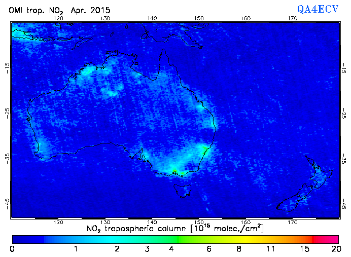 Regional Tropospheric NO2 of April 2015