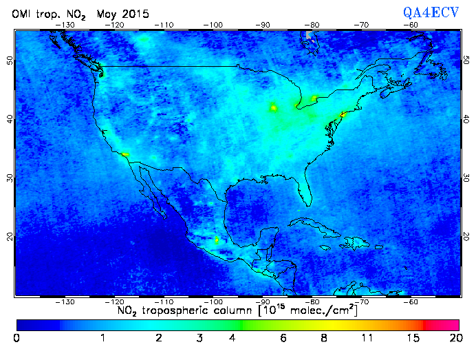Regional Tropospheric NO2 of May 2015