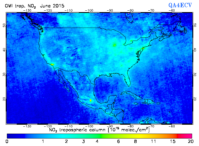 Regional Tropospheric NO2 of June 2015