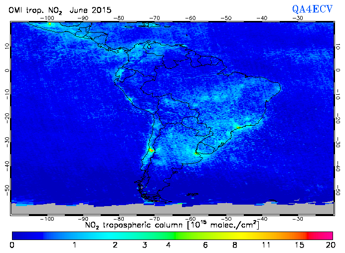 Regional Tropospheric NO2 of June 2015
