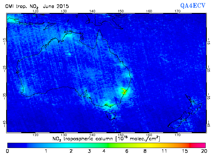 Regional Tropospheric NO2 of June 2015