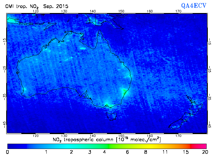 Regional Tropospheric NO2 of September 2015