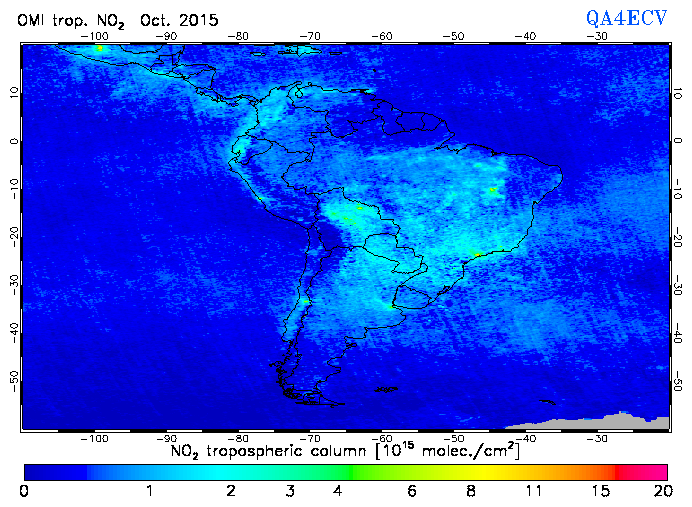 Regional Tropospheric NO2 of October 2015