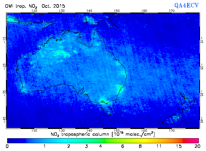 Regional Tropospheric NO2 of October 2015