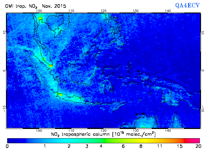 Regional Tropospheric NO2 of November 2015