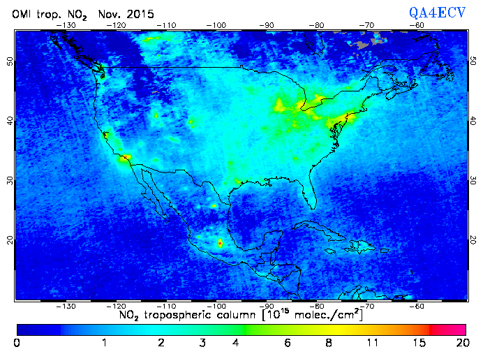 Regional Tropospheric NO2 of November 2015
