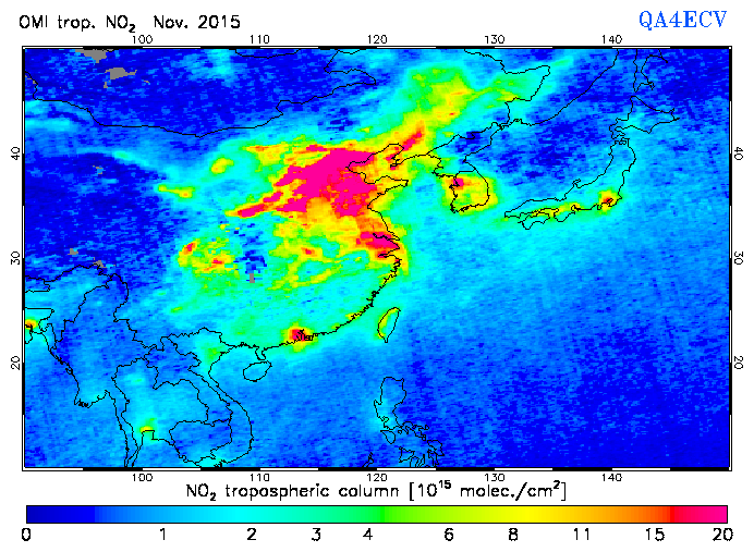Regional Tropospheric NO2 of November 2015