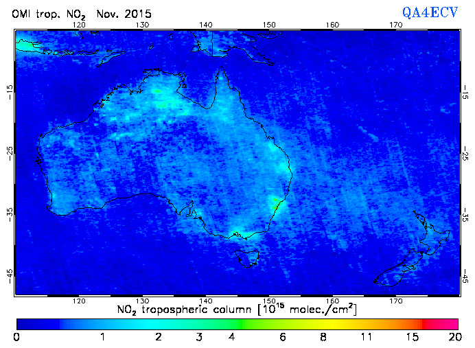 Regional Tropospheric NO2 of November 2015