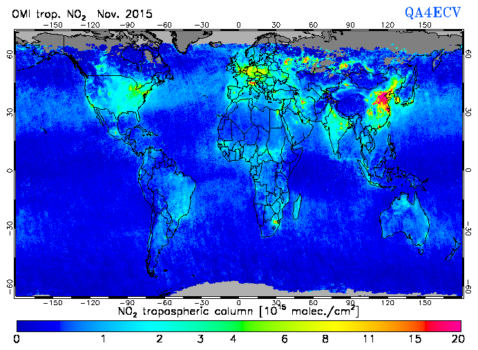 Regional Tropospheric NO2 of November 2015