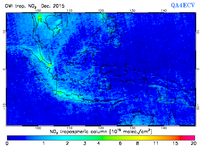 Regional Tropospheric NO2 of December 2015