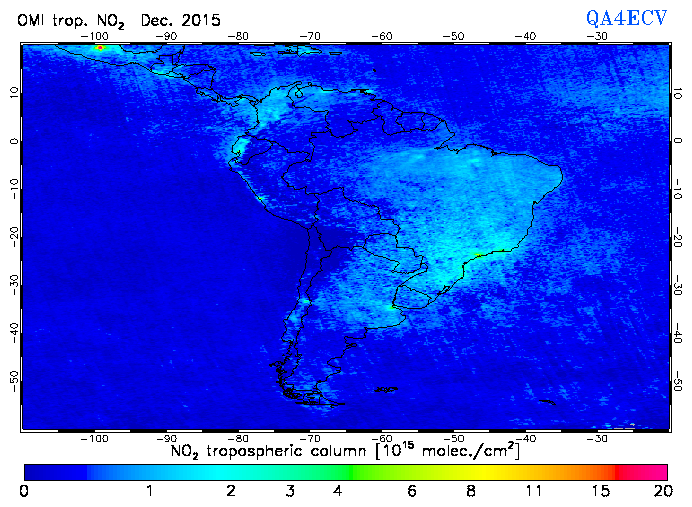 Regional Tropospheric NO2 of December 2015