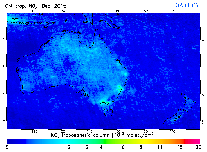 Regional Tropospheric NO2 of December 2015