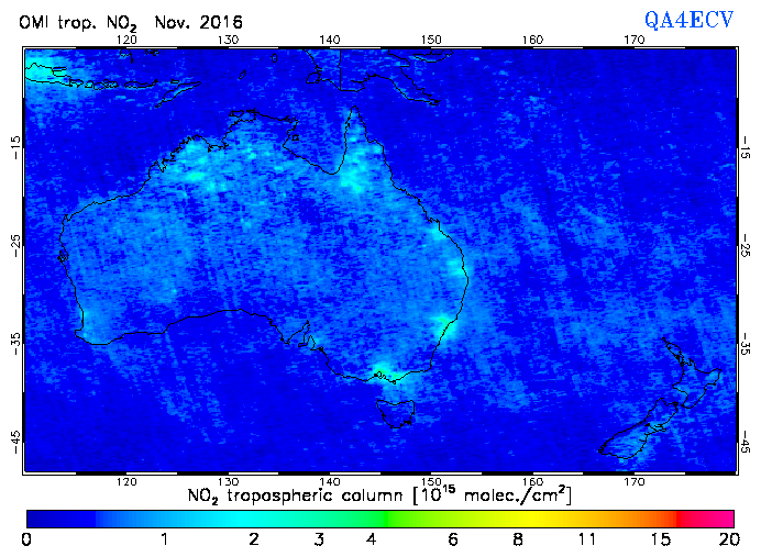 Regional Tropospheric NO2 of November 2016