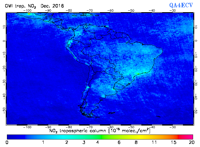 Regional Tropospheric NO2 of December 2016