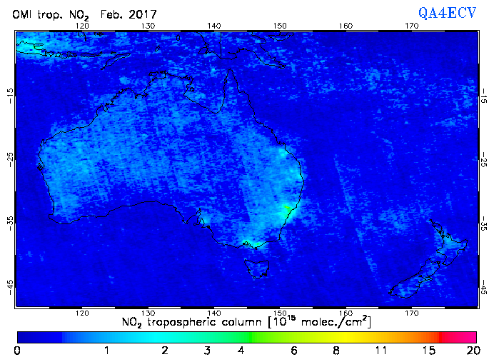Regional Tropospheric NO2 of February 2017