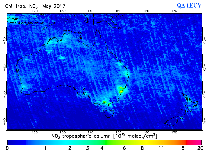 Regional Tropospheric NO2 of May 2017