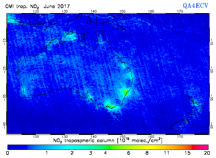 Regional Tropospheric NO2 of June 2017