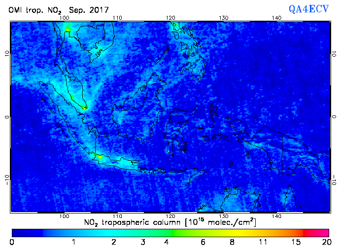 Regional Tropospheric NO2 of September 2017