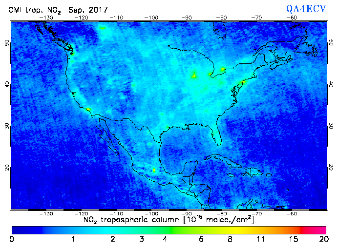 Regional Tropospheric NO2 of September 2017
