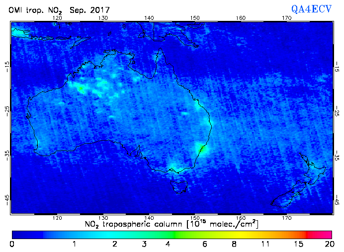 Regional Tropospheric NO2 of September 2017