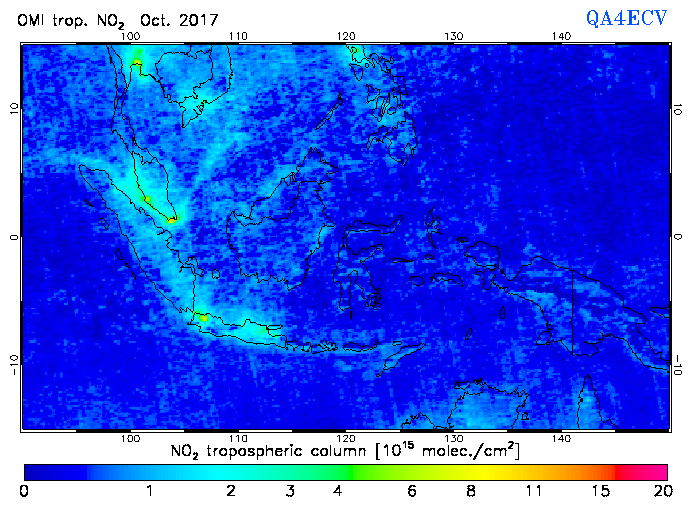 Regional Tropospheric NO2 of October 2017